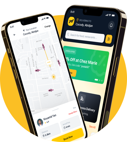 Écrans de l'application mobile Yoola